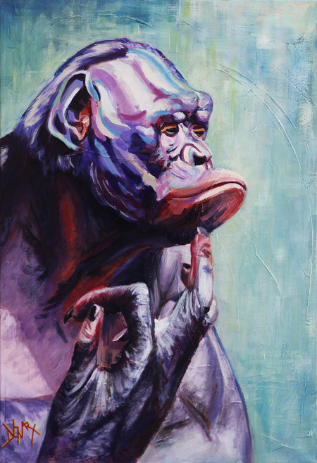 Etrange humanit&eacute;_Acrylique sur toile 50cmX70cm