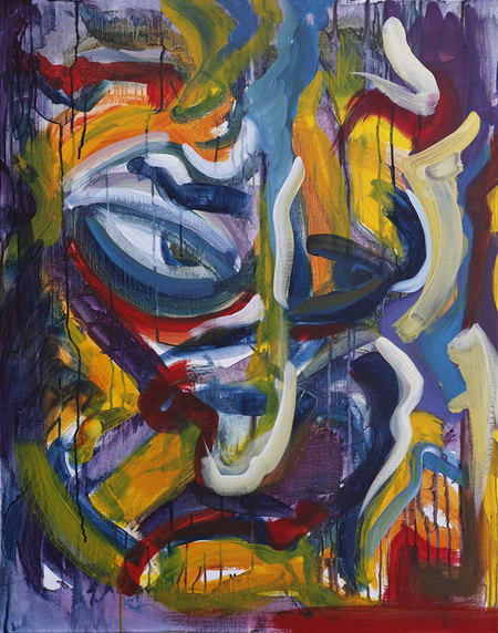 L&acirc;cher prise 2_Acrylique sur toile 80cmX100cm
