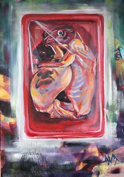 Le lapin mod&egrave;le 2_Acrylique sur toile_81X116