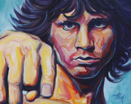2014_Huile sur toile_100x80_Jim Morrison