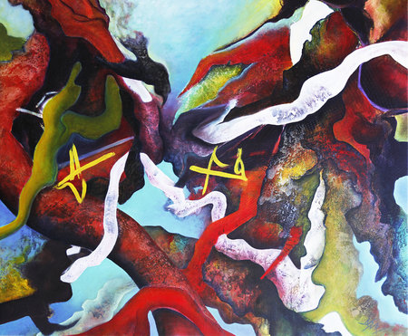 2014 Acrylique et huile sur toile_140x120_L'origine du language